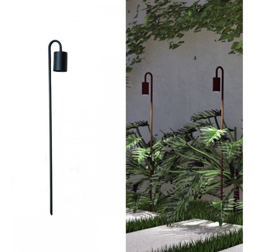 Luminária Balizador Jardim Joy Curvo Gu10 Dicroica 50 Cm Cor Da Cúpula Preto