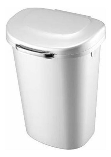 Papelera Rubbermaid Touch-top, 13 Galones, Blanco, 18