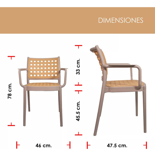 4 sillas minimalista Decoform Tenek moderna hogar exterior arena