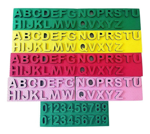Alfabeto Numérico Eva Infantil - Kit Com 98 Peças Colorido
