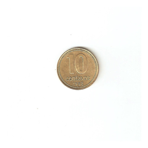 Monedas Argentinas: 10 C. 1992 Canto Grueso Cj# 3.1.2 Sc