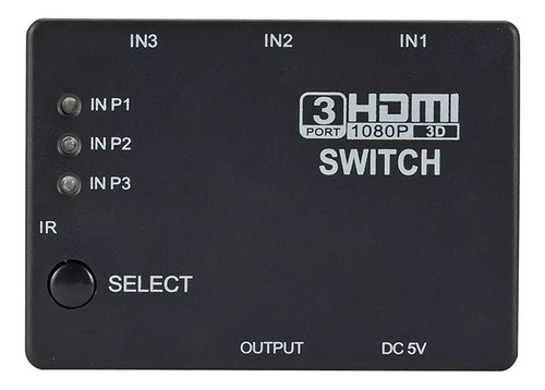 Chaveador Comutador Hdmi 3x1 Switch Com Controle Remoto
