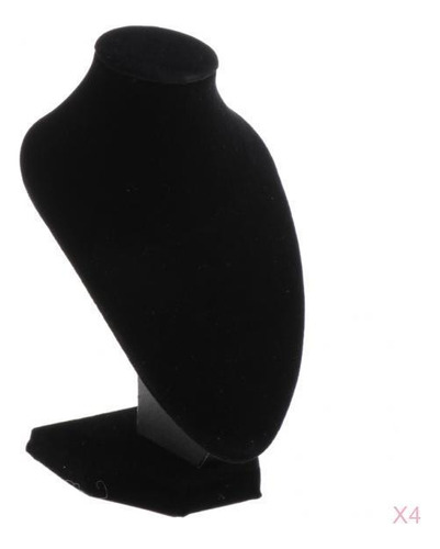4 Piezas De Negro Collar Busto Soportes De Exhibición