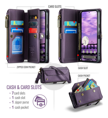 Suitable For Google Pixel 8 Pro Mobile Phone Case, Card Slot Mobile Phone Leather Case Multifunctional Mobile Phone Case