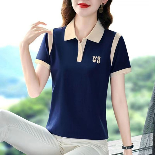 Camisa Polo Juvenil Versátil De Manga Corta Para Mujer [u] [