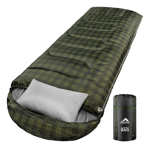 Saco De Dormir Mereza Invierno 0 Grados Con Almohada A Cuadros Ubicación Del Cierre