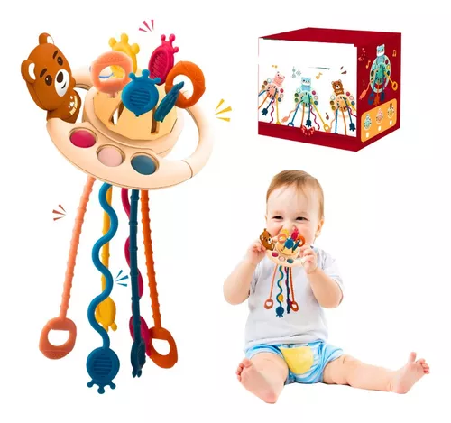 Juguetes sensoriales Montessori para niños de 1 año, juguetes de cuerda de  tracción, actividad para bebés