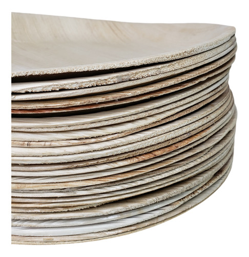 Set De Platos Bambú Desechables Reusable Para Eventos 25unid