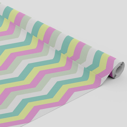 Tecido Estampado A Metro Jaleco Pediatra Veterinário - 1,40m Cor Colorido Desenho Do Tecido Chevron Colorido Candy