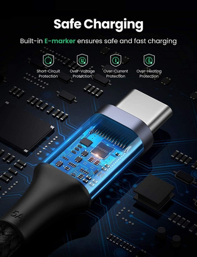 Cable Ugreen Usb-c 100w Nylon 2m Para Galaxy S10 Plus S10e