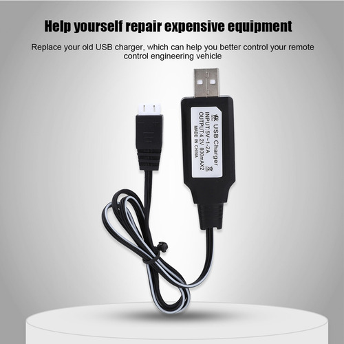 Cargador Usb Metal Control Remoto Excavadora Cable Carga Rc