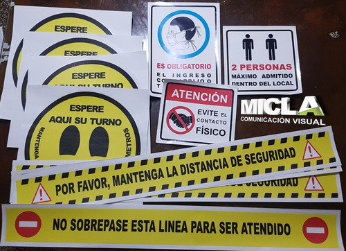 Vinilos P/ Piso, Distanciamiento Social, X4 Unid. Laminadas