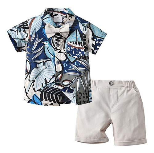Short-sleeved Shirt Shorts Suit Boys Summer Clothing For Boy
