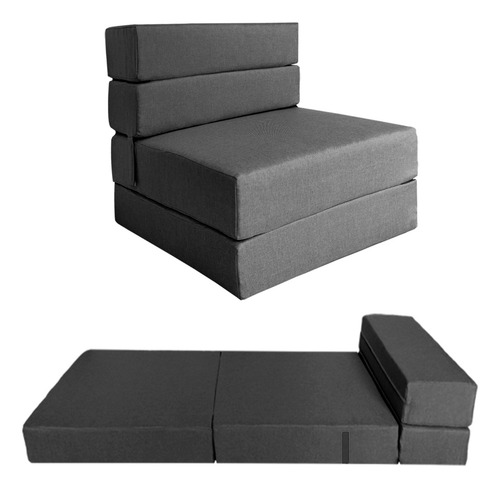 Imagen 4 de 10 de Sofá Cama Individual Plegable, Colchoneta Con Soporte Firmé