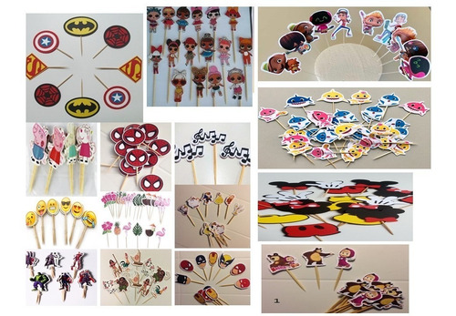 Imagen 7 de 10 de Bolsas Cotillon Piñata Toppers De Torta Mascaras De Foami