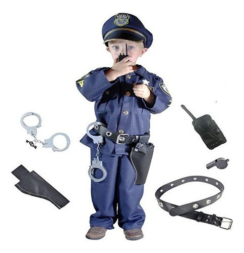 Conjunto Uniforme Policía Para Niños Traje Fiesta Cosplay