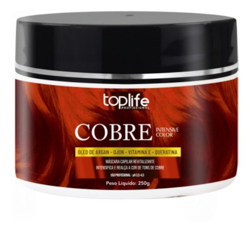 Kit Tintura Toplife Profissional  Máscara capilar tonificação tom cobre para cabelo