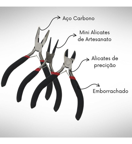 Kit 3 Alicates De Corte Eletrônica Artesanato Bijuterias Lar Das Fitas