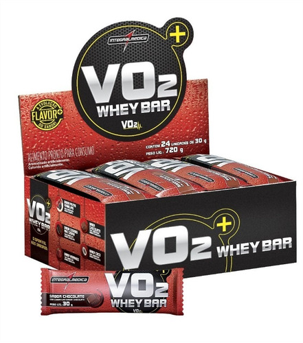 Kit 10x Vo2 Whey Protein Bar 24un Integralmédica + Brinde