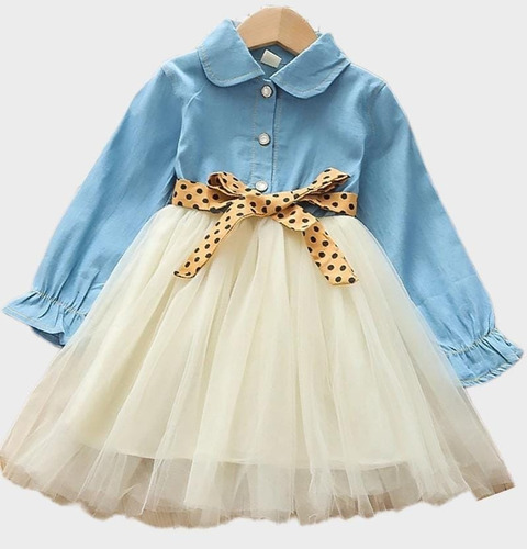 Vestido Para Niña Con Cinturón.