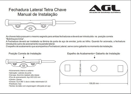Imagem 5 de 6 de Fechadura Sobrepor Trava Lateral Porta Aço Enrolar Tetra Par