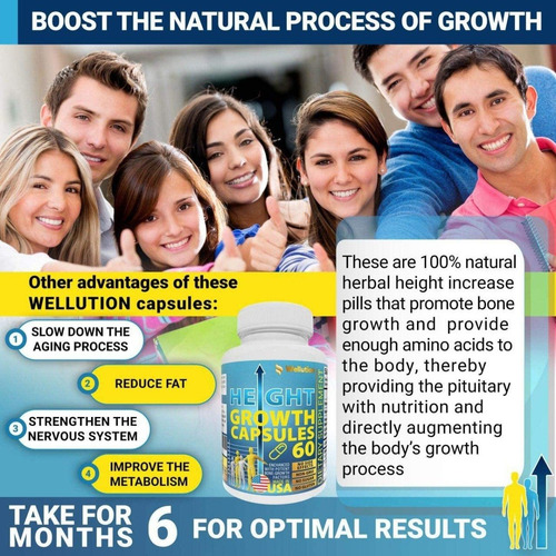 Imagen 5 de 6 de Height Growth Pastillas Del Crecimiento De Estatura Natural