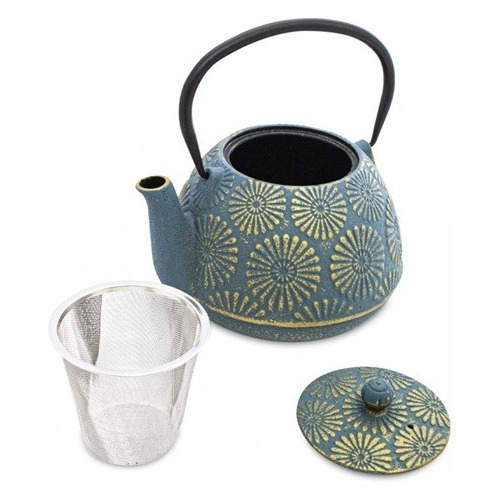 Tetera De Hierro Margarita Blue & Gold T2101b-12 Bazarnet. P