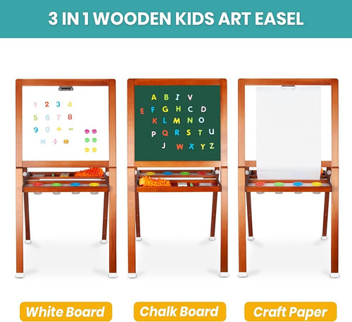 Caballete De Arte 3 En 1 De Doble Para Niños