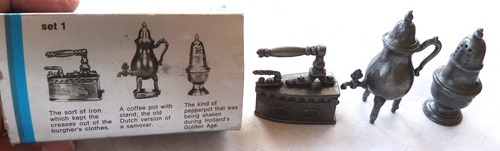 Monijor62-coleccion Klm Caja 3 Miniaturas En Peltre Selladas (Usado)