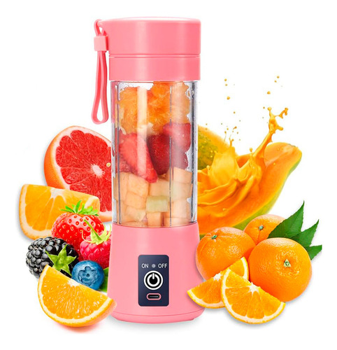 Licuadora Mini Con Vaso Recargable Portatil Usb Gym Oficina