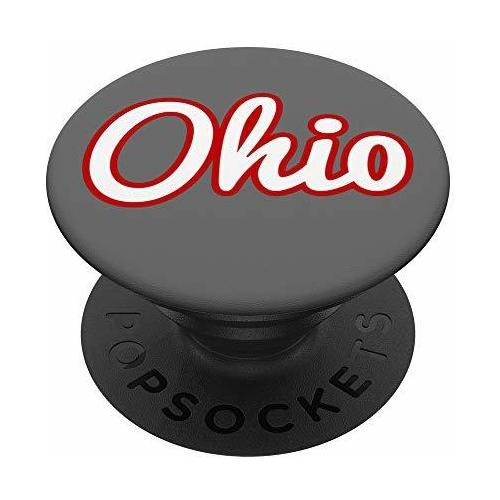 Estado De Ohio Script Logo Gris Rojo Blanco Cw3ml