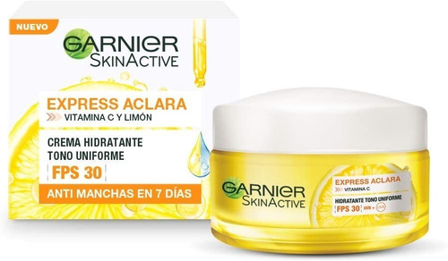 Imagen 2 de 8 de Crema Hidratante Fps 30 Y Vitamina C Garnier Express Aclara