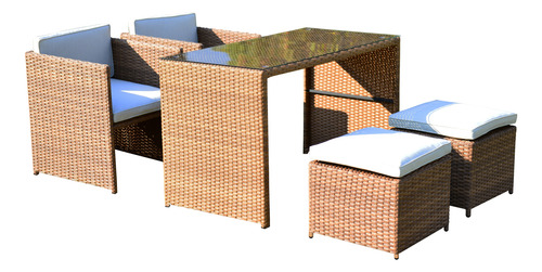 Sala Jardin Exterior Terraza Ratán Sintetico 4 Asientos