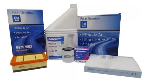 Kit Filtros + Aceite Acdelco D1g3 Prisma Chevrolet Original