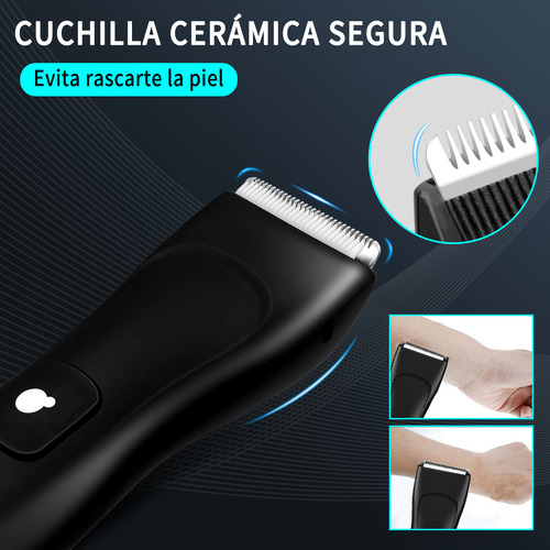 Barbeador elétrico completo, barbeador de barba, aparador corporal recarregável, área íntima, cabelo, cabelo, pernas, corpo, Ipx7, à prova d'água, máquina de barbear, cor preta B-0564bk