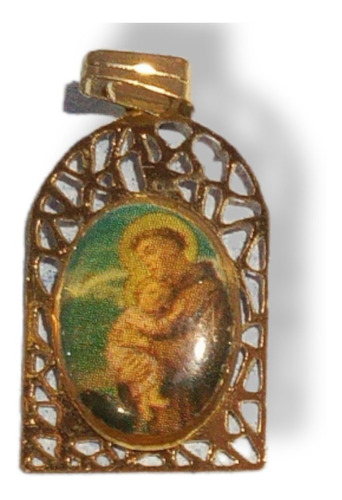 Medallita Religiosa Metálica Dorada San Antonio De Padua U.