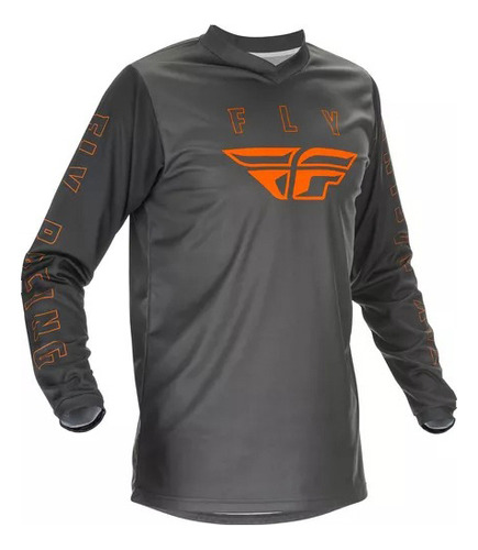 Camisa Motocross Cross Fly F16 Cinza Off Road Trilha