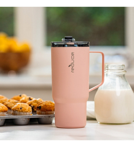Reduce Termos Tazas De Caf 2 Pza Aislamiento Al Vacio 720ml Rosa/verde Liso