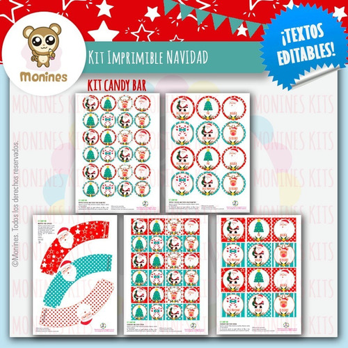 Kit Imprimible Navidad Santa ¡textos Editables!