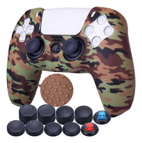 Funda De Silicona Camuflaje Marrón Para Playstation 5 Ps5