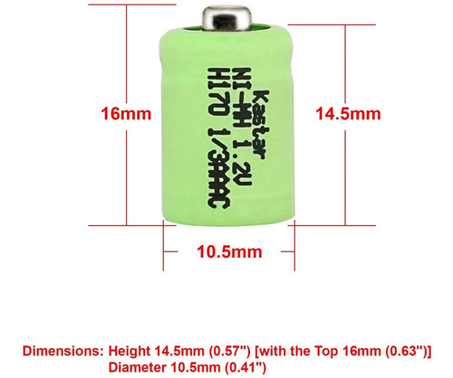 Kastar 1 / Batería 3 Aaa 170mah Ni-mh (botón Superior) De Re