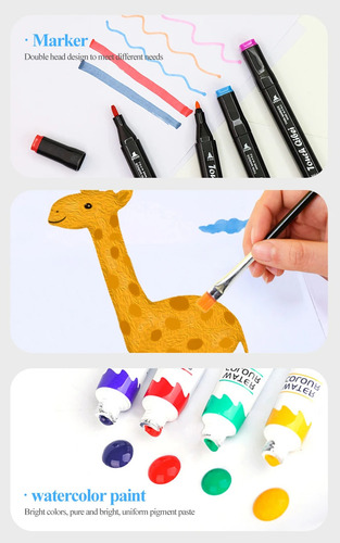 Set De Pinceles Y Lápices De Colores Para Pintura Y Acuarela