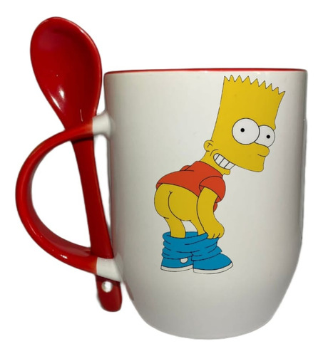 Taza De Los Simpson, Personalizada Con Cuchara