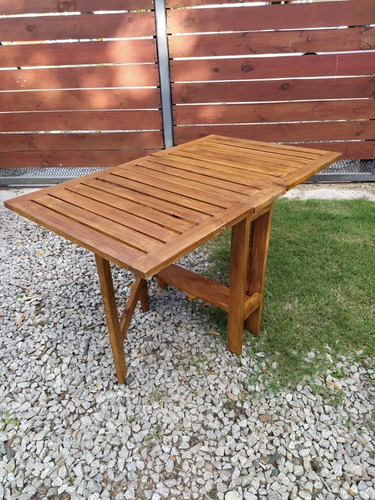 Mesa Plegable Con Alas Madera Jardín O Balcón