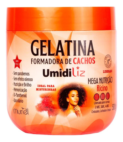 Gelatina Form. Cachos Umidiliz Ricino Mega Nutrição 500g