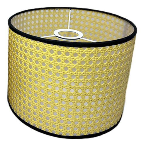 Pantalla De Tambor De Lino Tejido A Mano, 25cmx18cm Amarillo