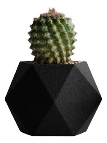 Maceta Maad3d De 10 Cm Para Plantas Diseño Geomético Negro Maceta 3d