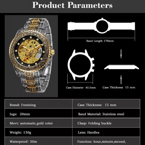 Reloj Mecánico Luminoso Clásico Forsining