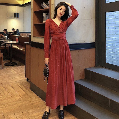 Vestido De Mujer Coreana Delgada De Gasa Casual Elegante Oto