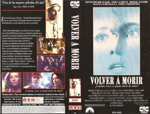 Volver A Morir Vhs Emma Thompson Andy García Robin Williams